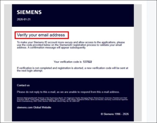 Email Verification code